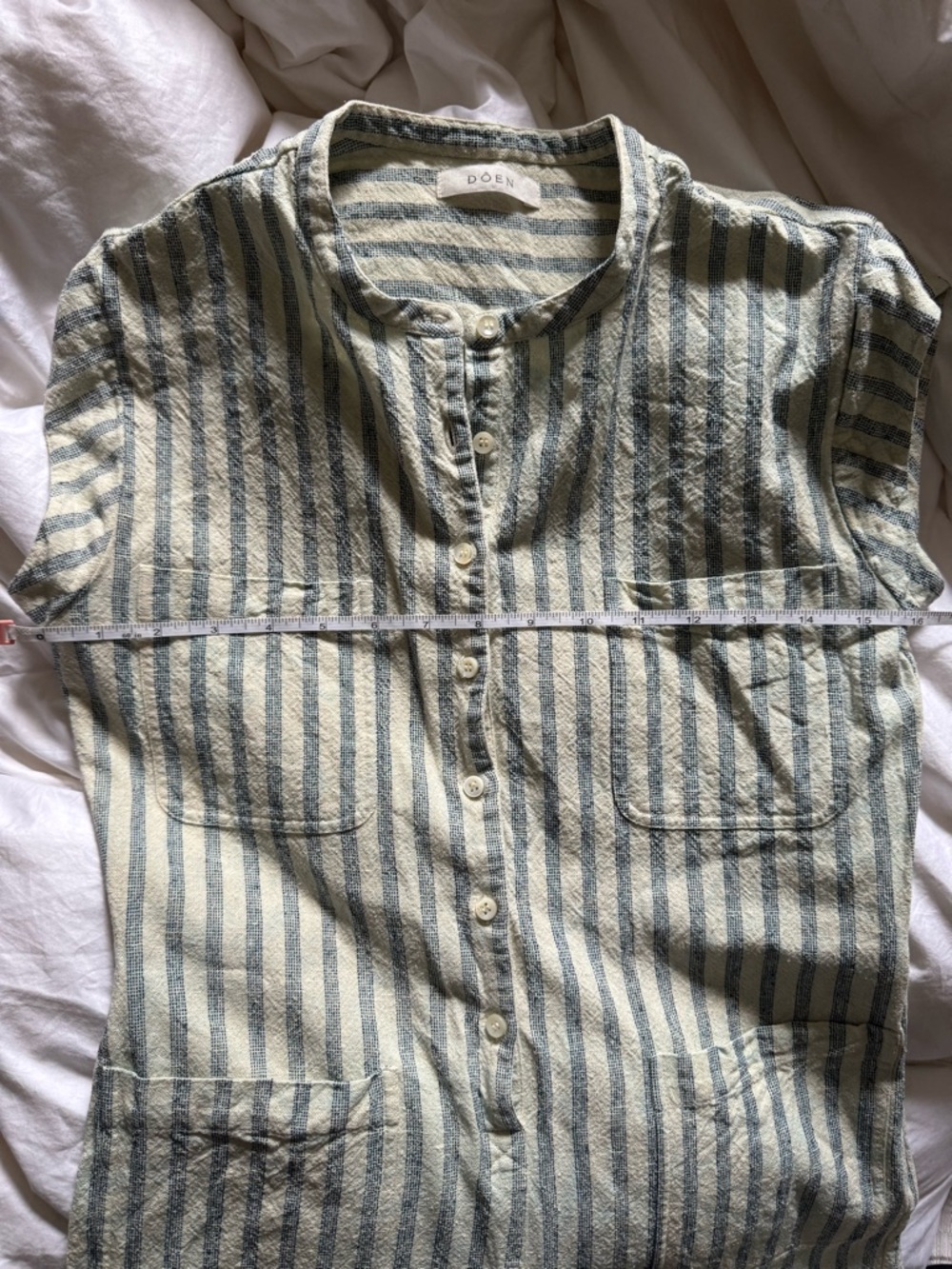DÔEN Biarritz Seaside Stripe Silk Jumpsuit - Picture 9 of 16